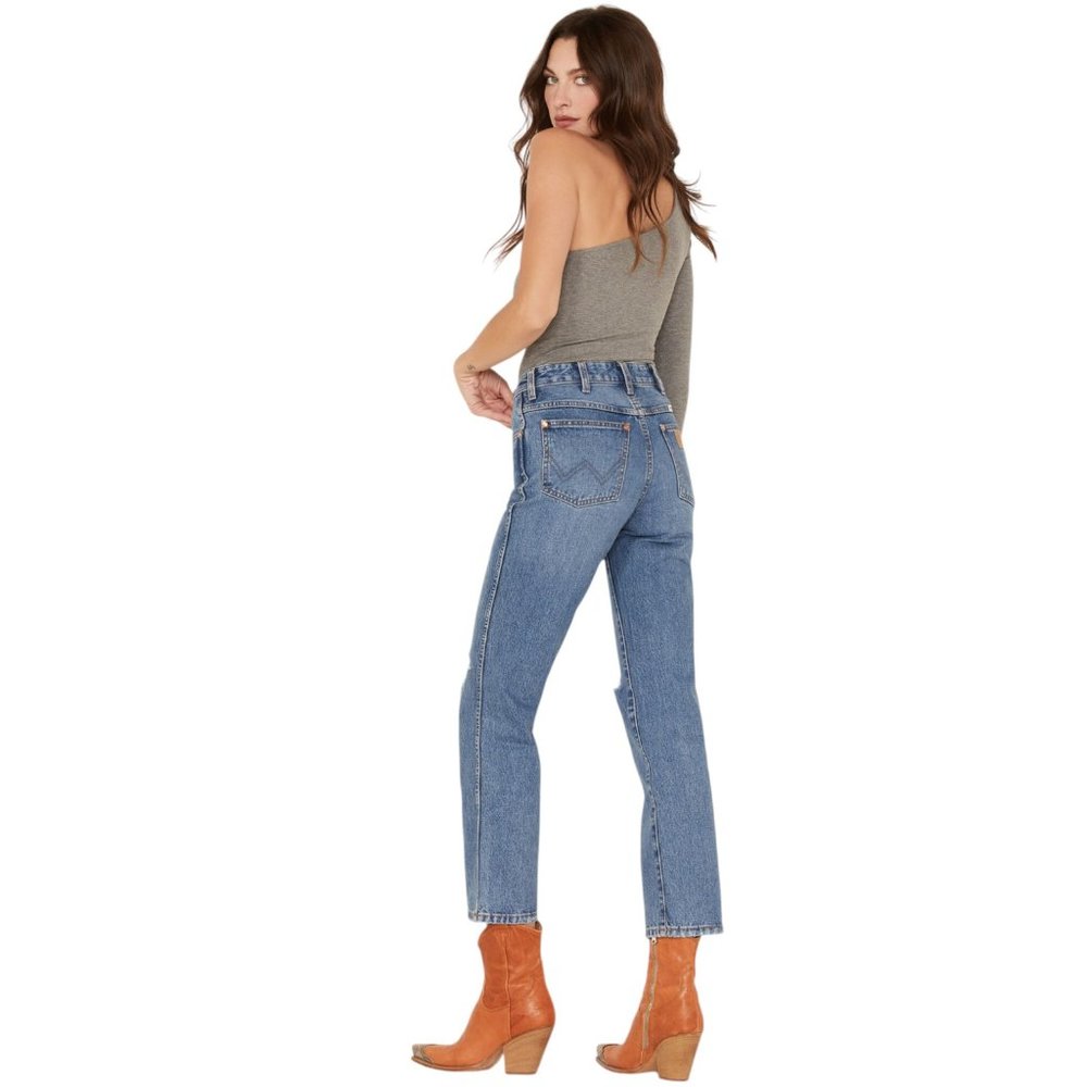 Wrangler Women's Wild West 603 High Rise Distressed Cropped Jeans Size 34x28 - Picture 4 of 16